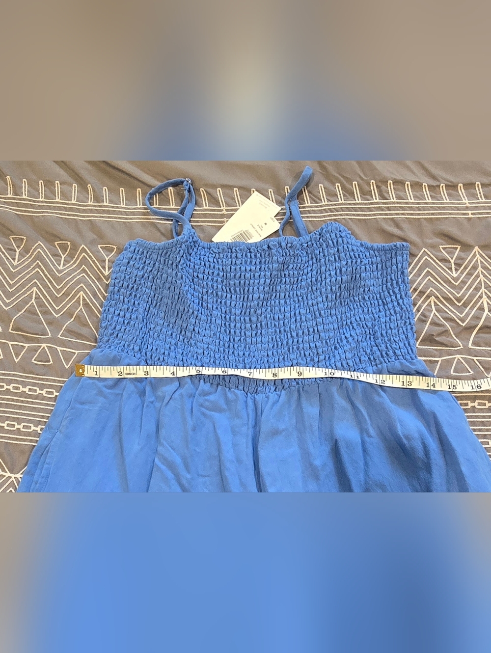 Z Supply Beachside Smocked Jumpsuit In Blue Rayon Size Medium - Picture 5 of 6